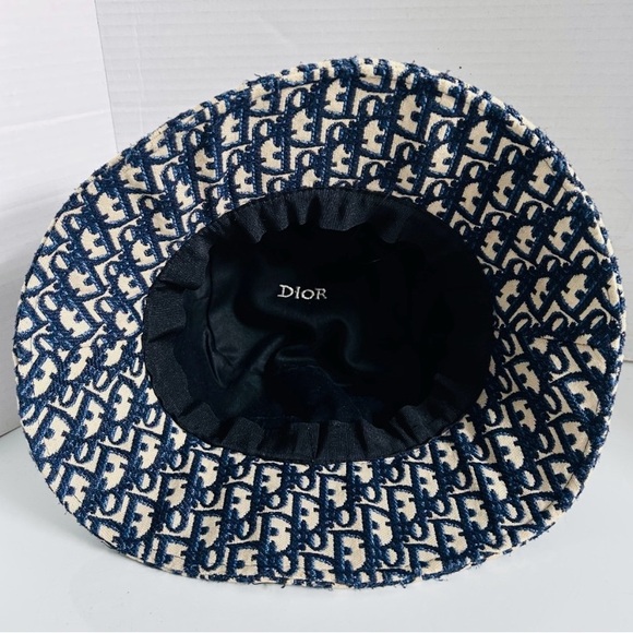Dior Elegant Blue & Cream Bucket Hat - Picture 7 of 8